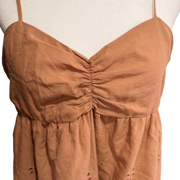 NWT Love Tree Terracotta Eyelet Mini Dress Adjustable Straps M Boho Girlhood - Picture 4 of 13